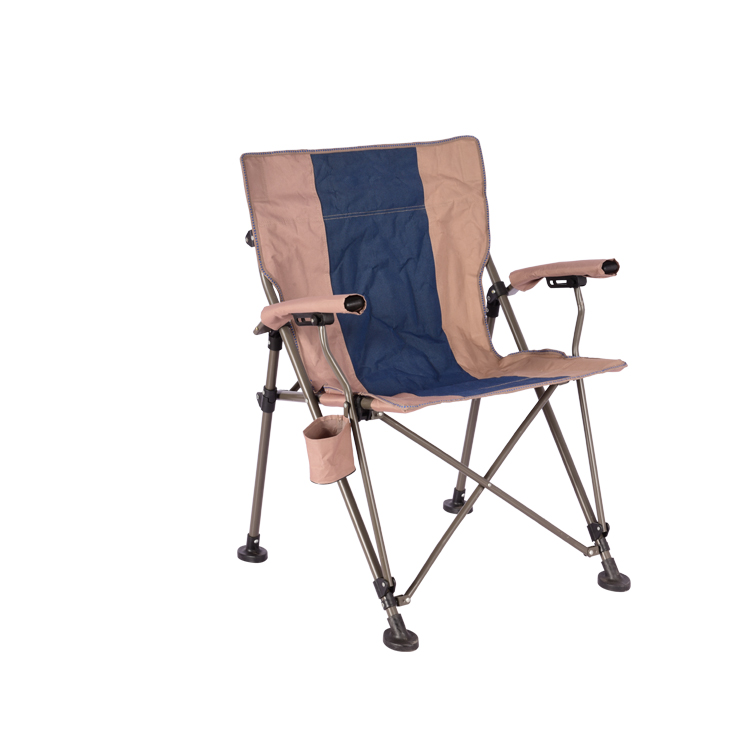 Outdoor Folding Armchair With Cup Holder