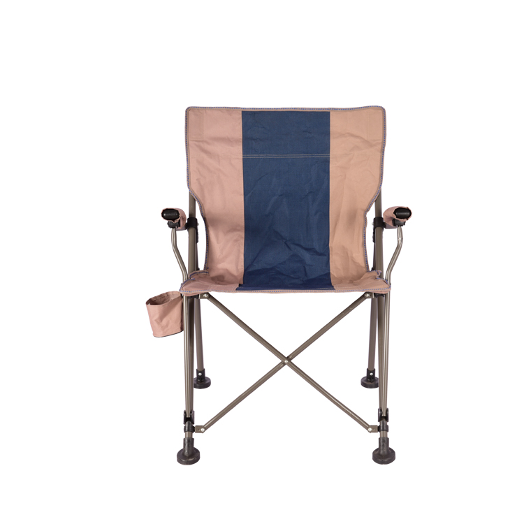 Outdoor Folding Armchair With Cup Holder